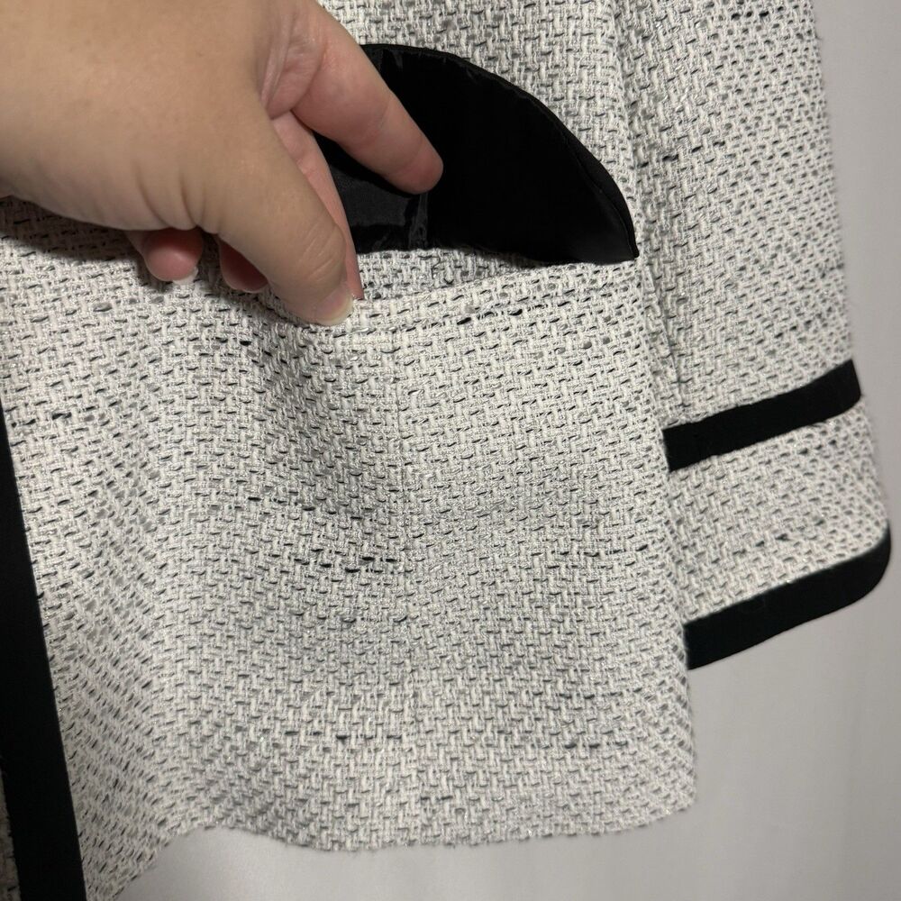 Kasper Tweed Contrast Black White 3 Button Women's Blazer Jacket Plus Size 18 - Picture 8 of 16